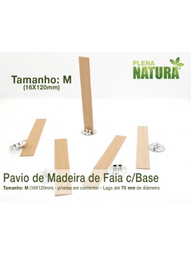 Pavio Madeira Faia c/Base Metálica - Tamanho M